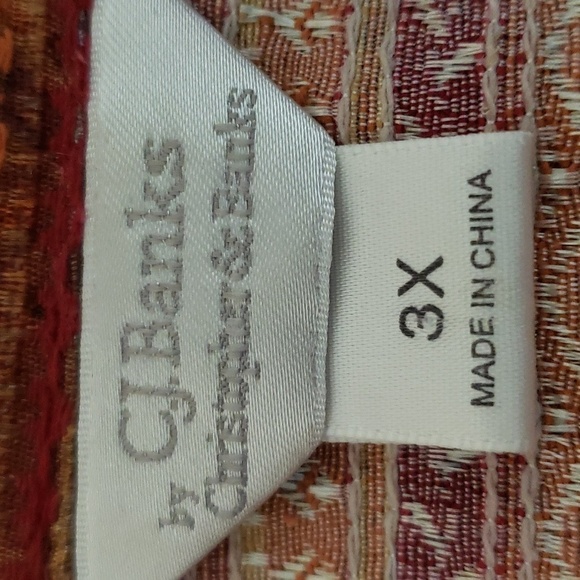 Christopher & Banks. Colorful Vest; Full Front Zipper; Interior Pockets. Size 3X - Picture 13 of 15